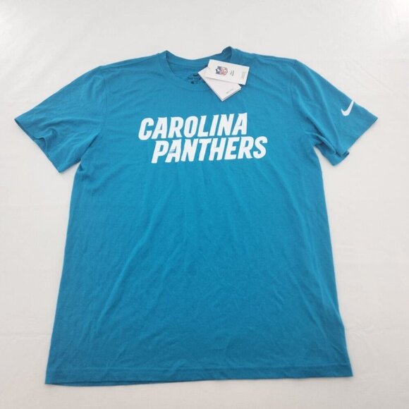 Carolina Panthers Primetime Wordmark Essential Mens Size Large Nike NFL T-Shirt - Picture 1 of 6